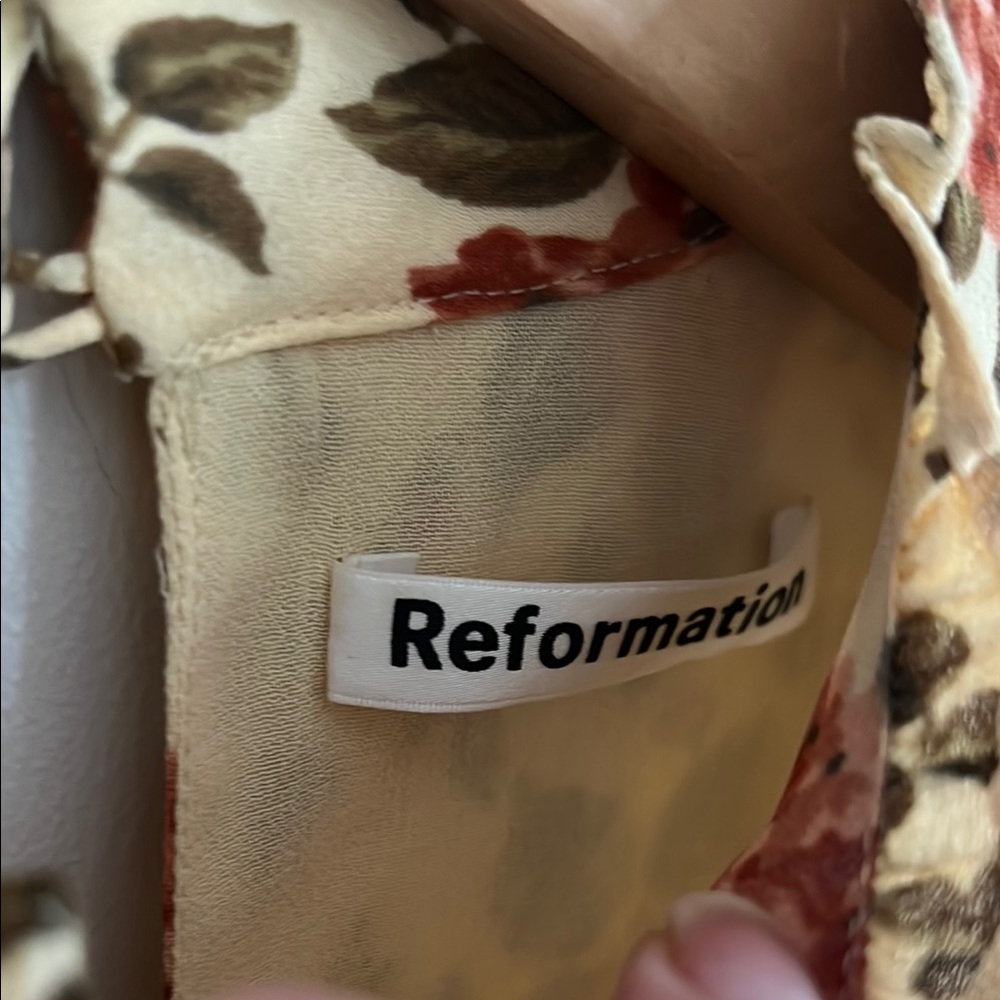 Reformation Jourdan Yellow Floral Mini  Dress - Picture 5 of 11